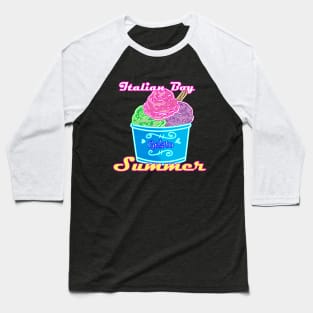 Italian Boy Summer Gelato Design Baseball T-Shirt